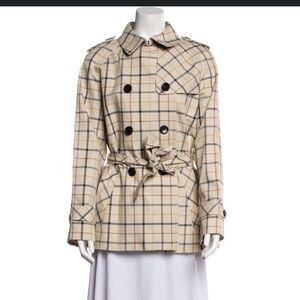 Coach 1941 Plaid Print Trench Coat size XS new without tag
